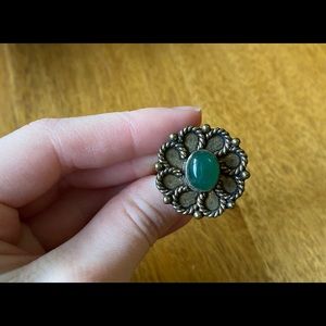 Green flower styled ring